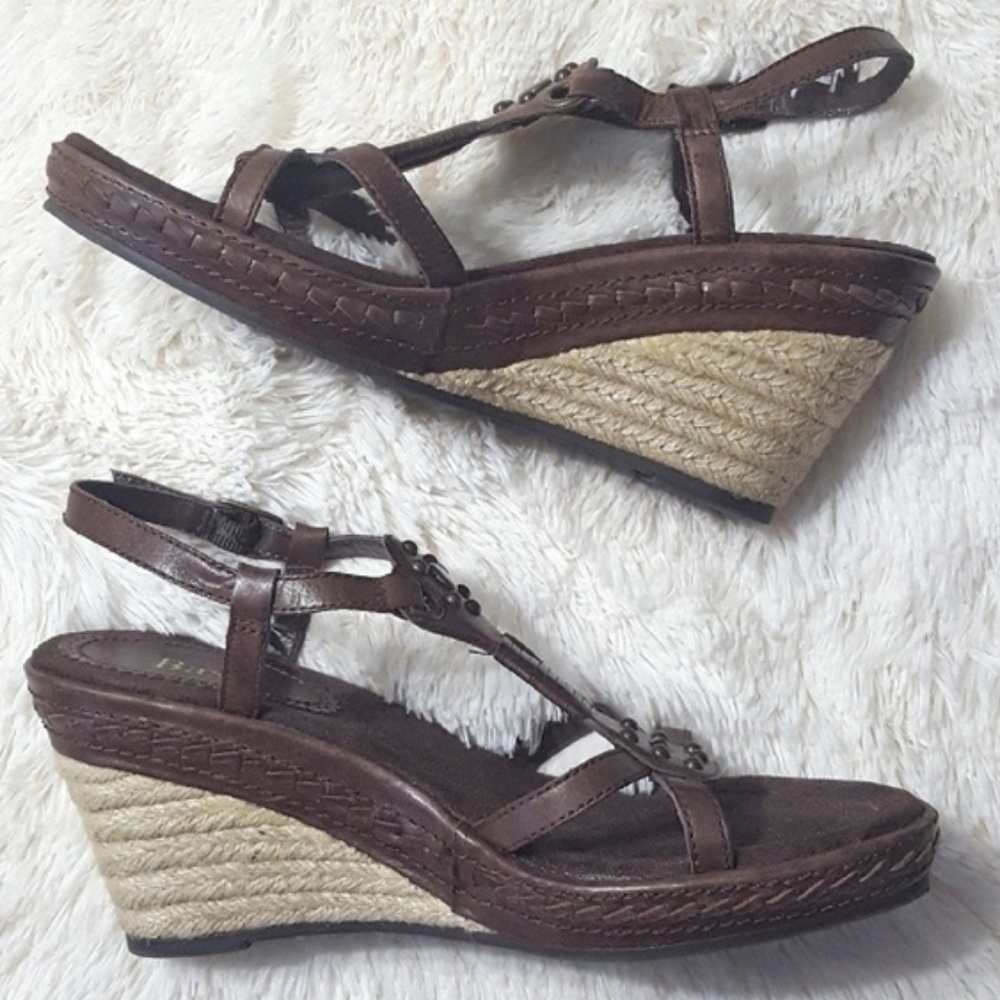 Bass Ciara Leather Espadrille Wedge Sandals